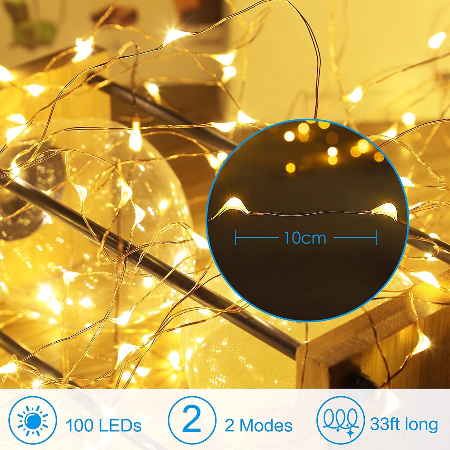 Led Fairy Lights Copper Wire String Holiday Outdoor Lamp Garland Luces