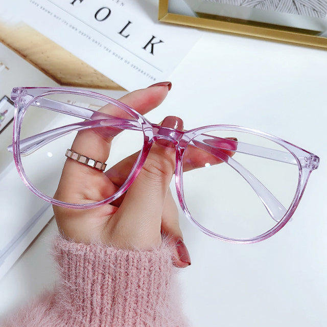 Transparent Computer Glasses Frame Anti Blue Light Round Eyewear Blocking Glasses Optical Spectacle Eyeglass