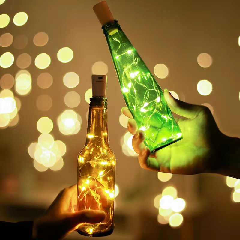 Wine Bottle Light With Cork LED String Lights