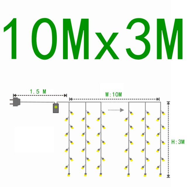 Led Icicle Curtain String Light Fairy Led