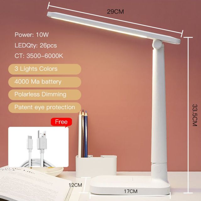 Led Desk Lamp Touch Foldable Table Lamp Bedside Reading Eye Protection Night Light