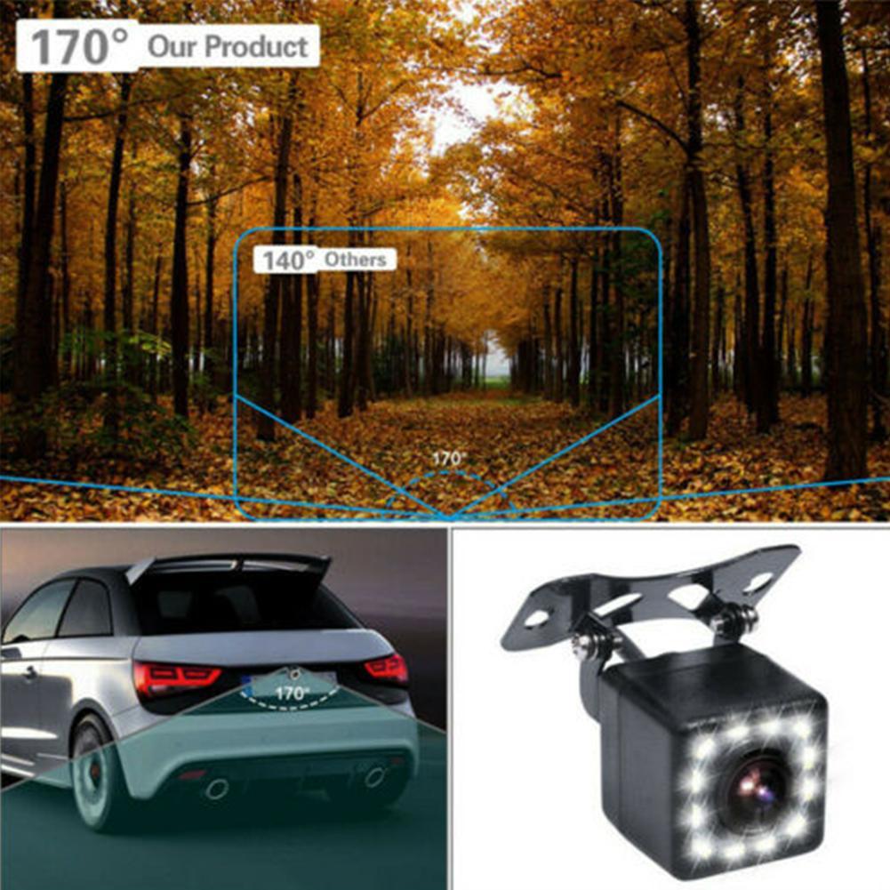 170 Degree Car Rear View Camera 4 LED Night Vision Reversing Auto Parking Monitor CCD Waterproof HD Video