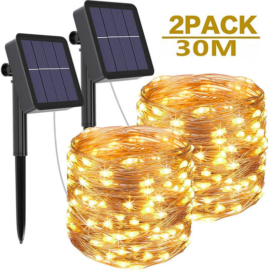 Outdoor Solar String Lights 1/2 Pack Waterproof Solar Powered Fairy Lights