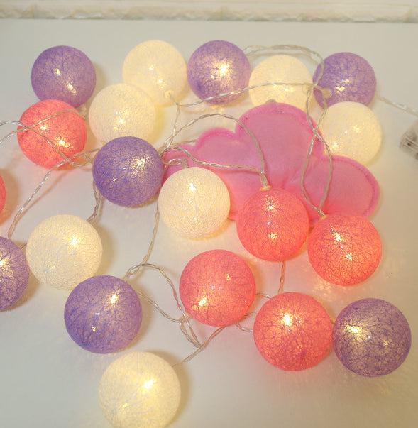 LEDS Cotton Ball Garlands Fairy Lights String Garden Lights Street Garlands New Year Gifts