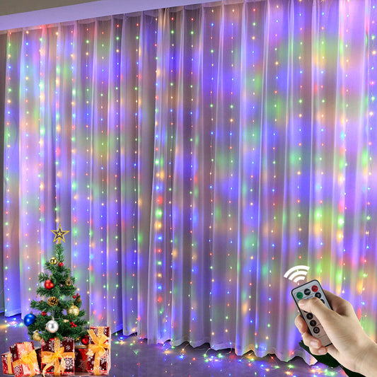 LED String Lights Christmas Fairy Light USB Remote Curtain Light Outdoor Home Decoration