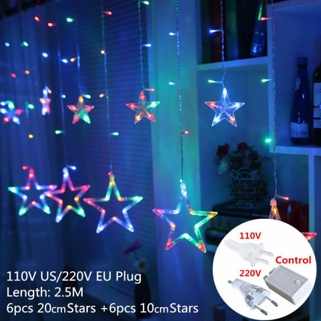 Star Curtain String Lights Fairy Lights Decorations for Home