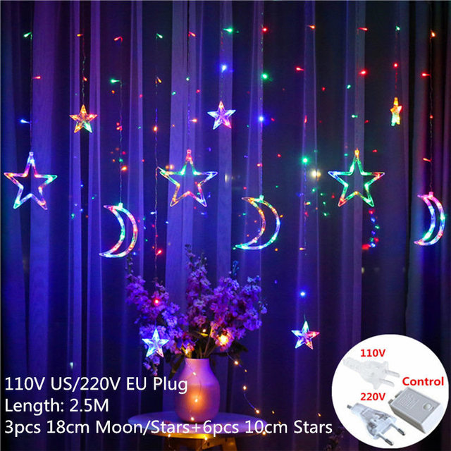 Star Curtain String Lights Fairy Lights Decorations for Home