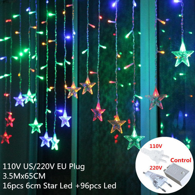 Star Curtain String Lights Fairy Lights Decorations for Home