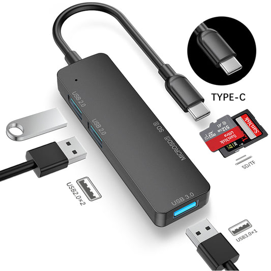 USB 3.0 Type C Hub 5 IN 1 Multi Splitter Adapter With TF SD Reader Slot Computer Accessories