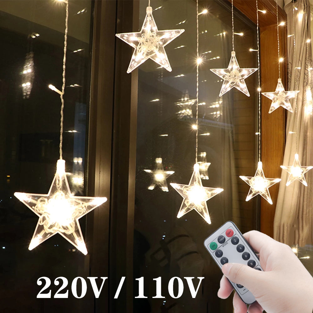 Star String Lights LED Fairy Curtain light Outdoor Indoor