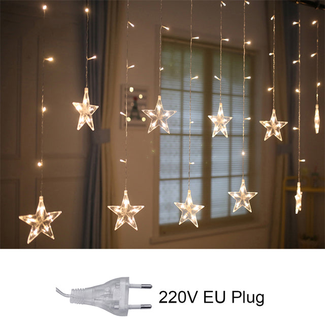 Star String Lights LED Fairy Curtain light Outdoor Indoor