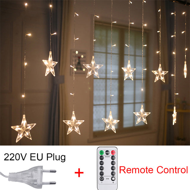 Star String Lights LED Fairy Curtain light Outdoor Indoor