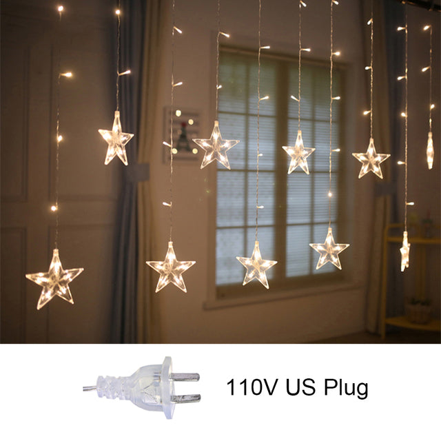 Star String Lights LED Fairy Curtain light Outdoor Indoor