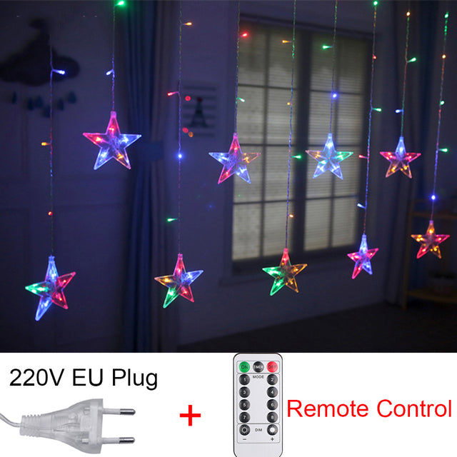 Star String Lights LED Fairy Curtain light Outdoor Indoor