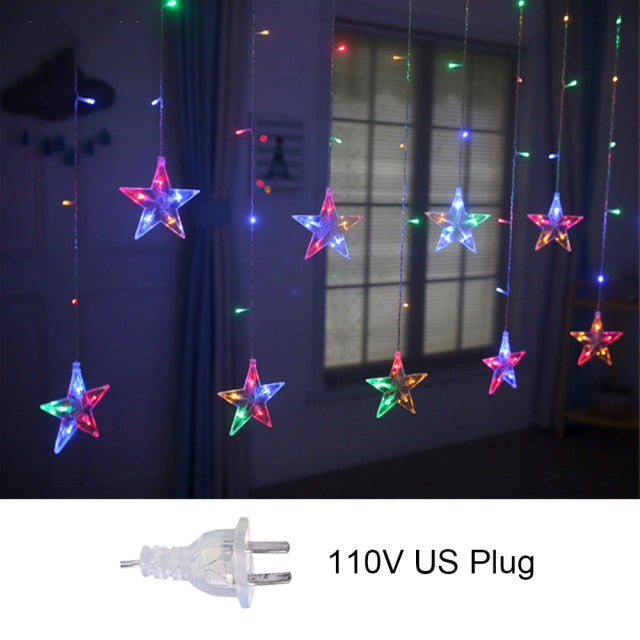 Star String Lights LED Fairy Curtain light Outdoor Indoor