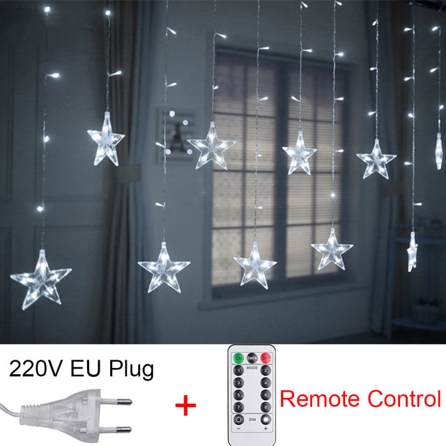 Star String Lights LED Fairy Curtain light Outdoor Indoor