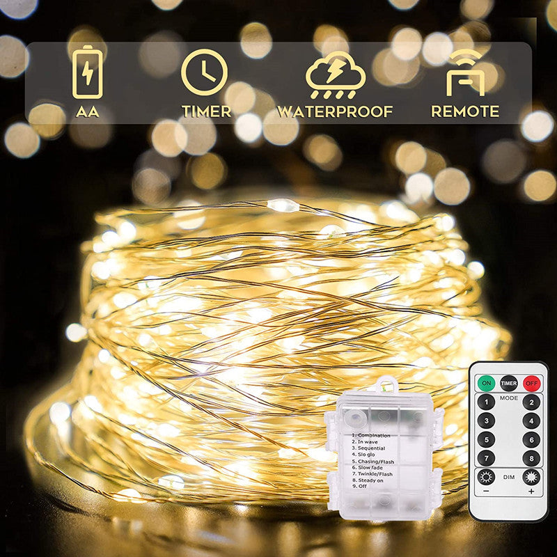 LED String Lights Remote Control Outdoor Fairy Decoration Festoon