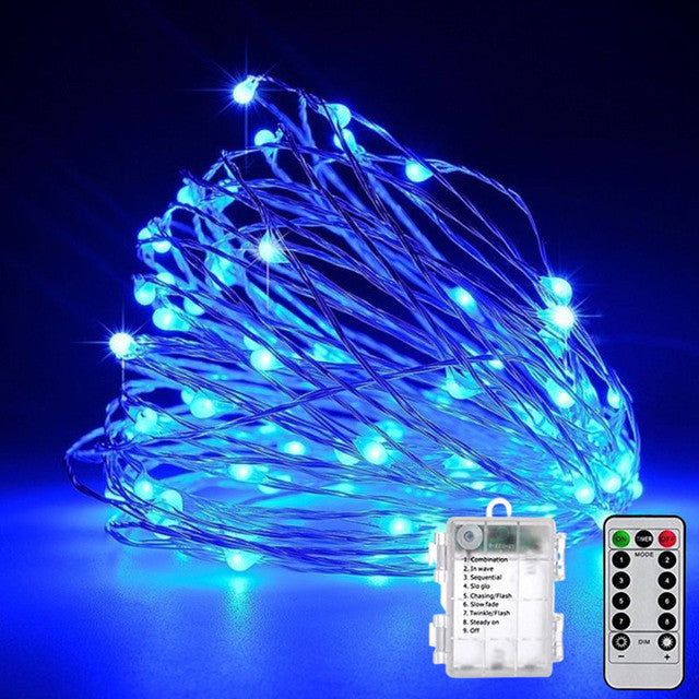 LED String Lights Remote Control Outdoor Fairy Decoration Festoon