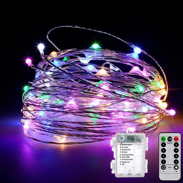 LED String Lights Remote Control Outdoor Fairy Decoration Festoon