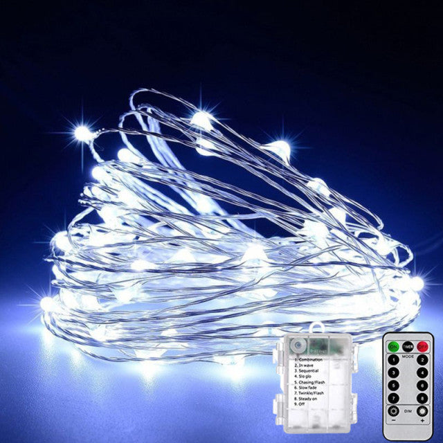 LED String Lights Remote Control Outdoor Fairy Decoration Festoon