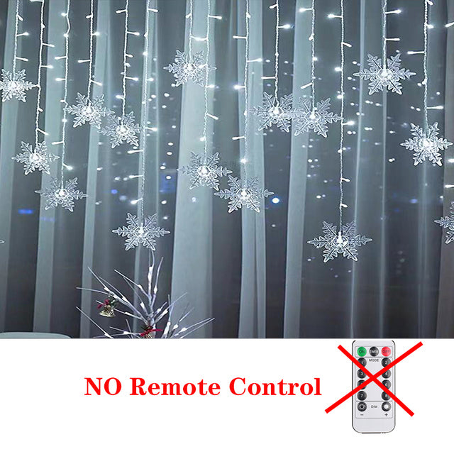 Christmas Light Led Snowflake Curtain Fairy String Lights Outdoor for Home Party