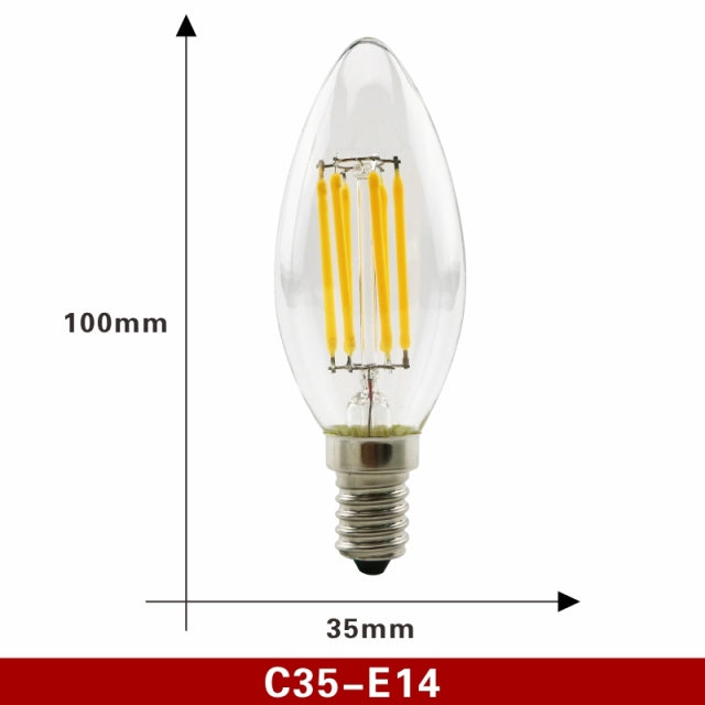 Retro Edison LED Filament Bulb Lamp Light Bulb Glass Bulb Vintage Candle Light