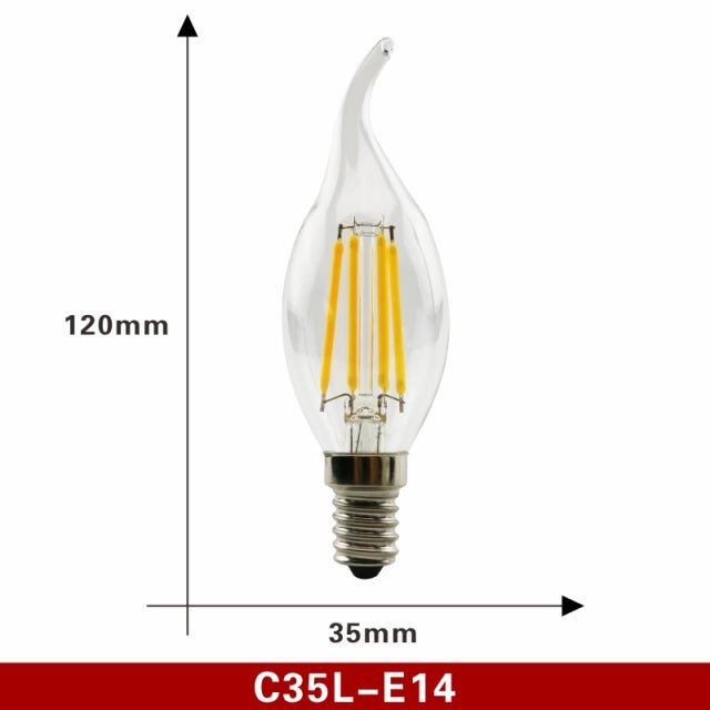 Retro Edison LED Filament Bulb Lamp Light Bulb Glass Bulb Vintage Candle Light