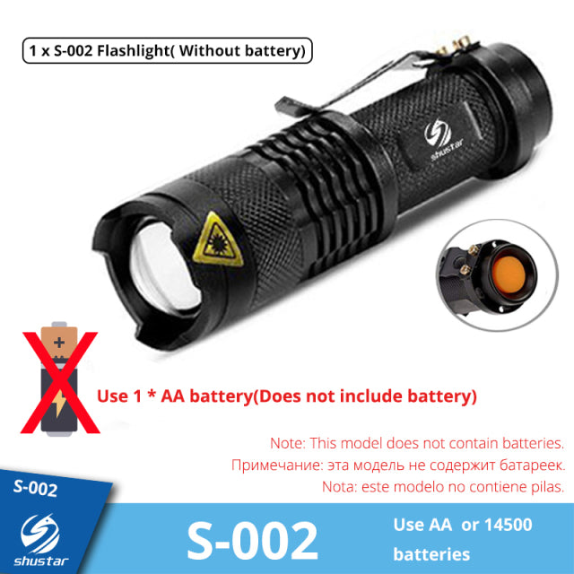 Mini Rechargeable LED Flashlight Use XPE + COB lamp beads 100 meters lighting