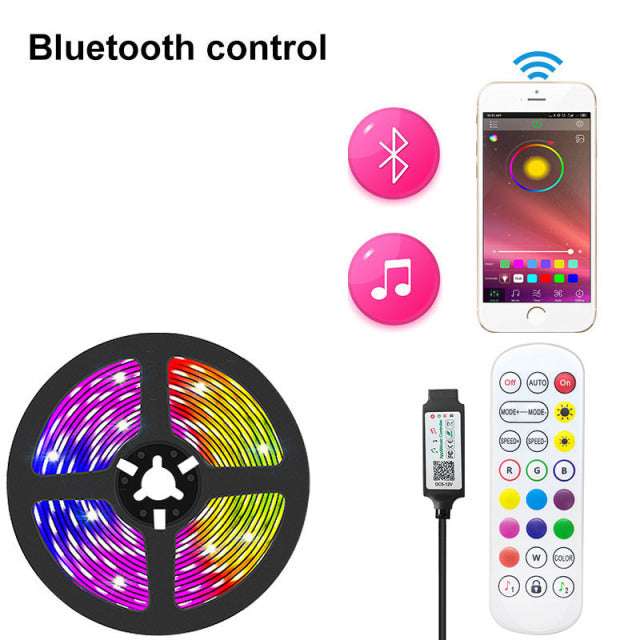 USB LED Strip Light  Bluetooth RGB DC 5V RGB Lights Flexible USB LED Lamp