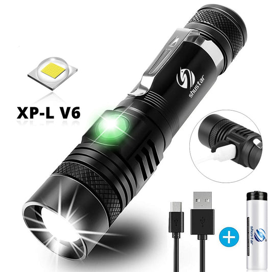 Ultra Bright LED Flashlight With XP-L V6 LED lamp beads Waterproof Torch