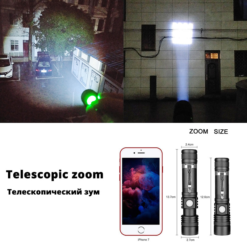 Ultra Bright LED Flashlight With XP-L V6 LED lamp beads Waterproof Torch