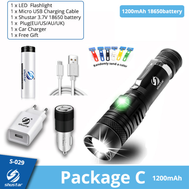 Ultra Bright LED Flashlight With XP-L V6 LED lamp beads Waterproof Torch