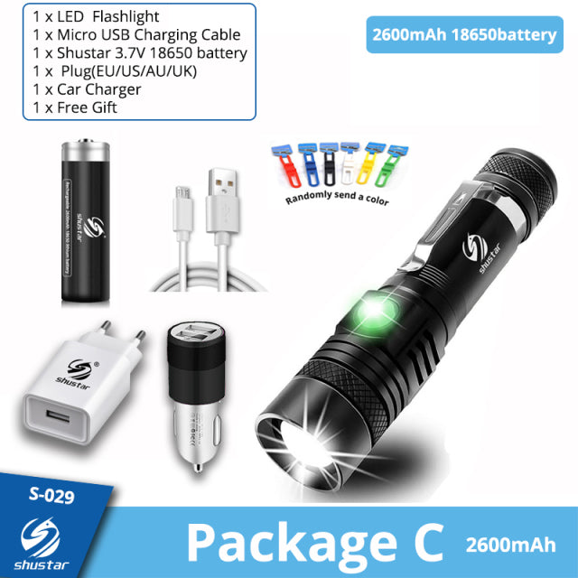 Ultra Bright LED Flashlight With XP-L V6 LED lamp beads Waterproof Torch