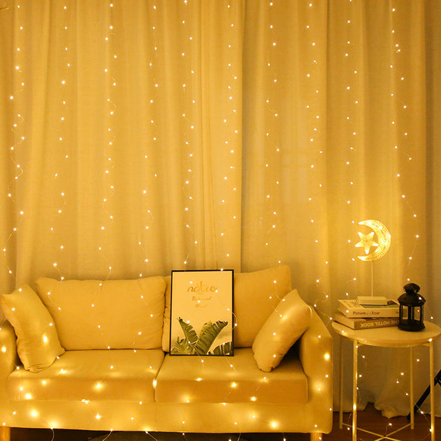 LED Curtain USB String Lights Fairy Festoon Remote Control