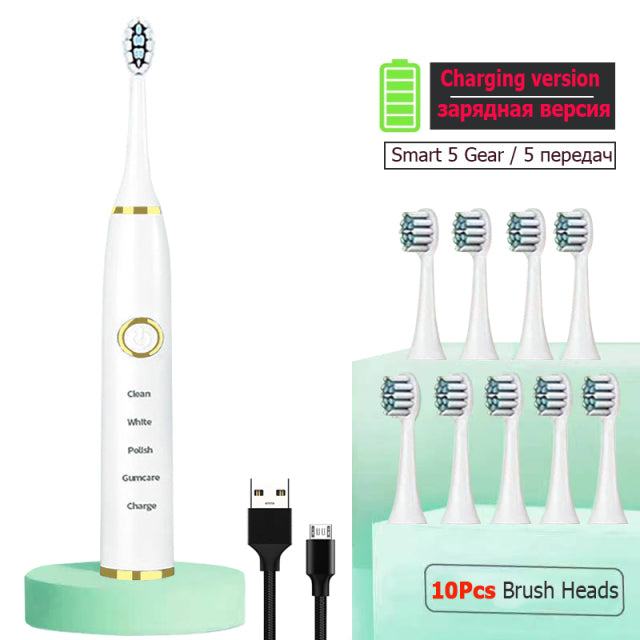 Newest Sonic Electric Toothbrushes for Adults Kids Smart Timer Rechargeable