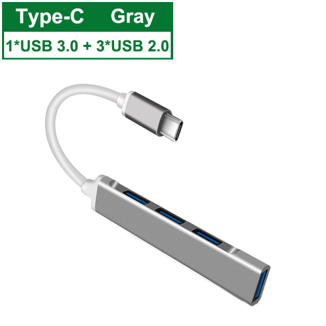 USB C HUB 3.0 Type C 3.1 4 Port Multi Splitter Adapter OTG Computer Accessories