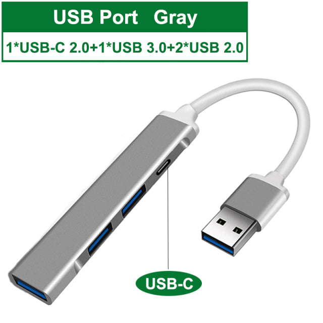 USB C HUB 3.0 Type C 3.1 4 Port Multi Splitter Adapter OTG Computer Accessories