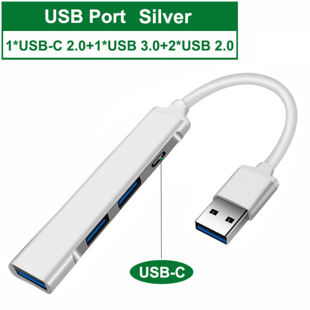 USB C HUB 3.0 Type C 3.1 4 Port Multi Splitter Adapter OTG Computer Accessories