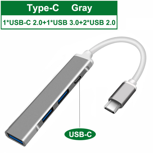 USB C HUB 3.0 Type C 3.1 4 Port Multi Splitter Adapter OTG Computer Accessories