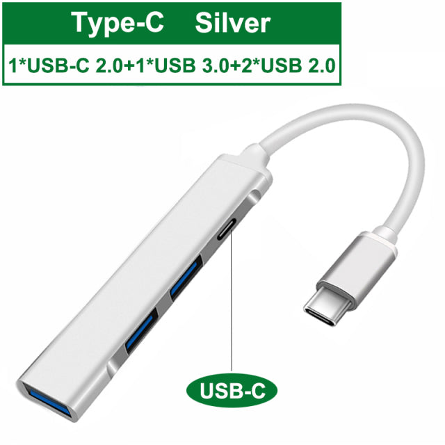 USB C HUB 3.0 Type C 3.1 4 Port Multi Splitter Adapter OTG Computer Accessories