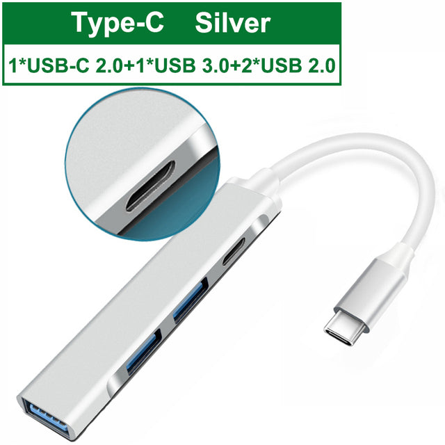 USB C HUB 3.0 2.0 Type C 3.1 Multi 4 Port Splitter Computer Notebook Laptops Accessories