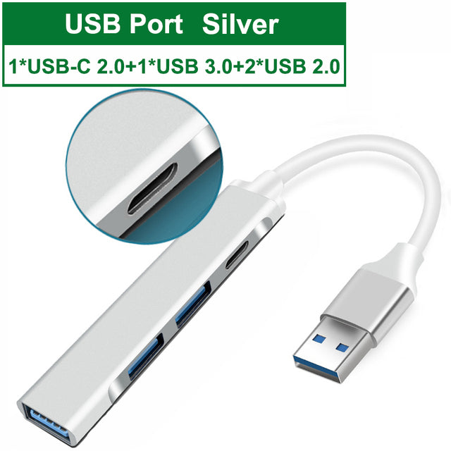 USB C HUB 3.0 2.0 Type C 3.1 Multi 4 Port Splitter Computer Notebook Laptops Accessories