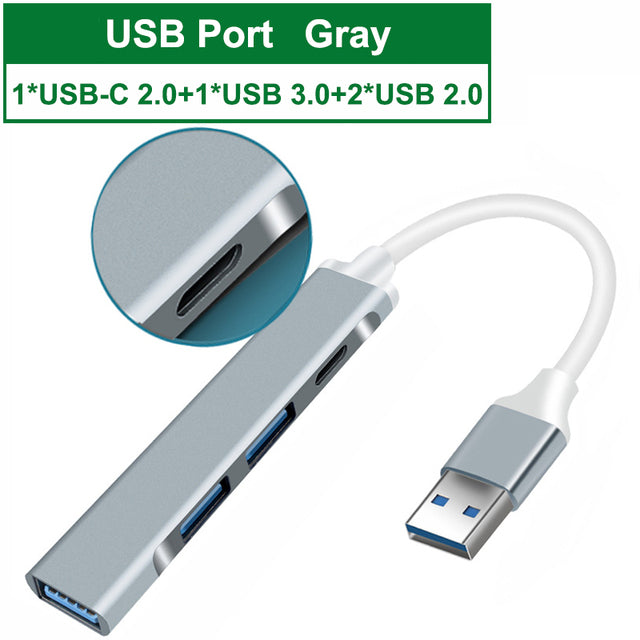 USB C HUB 3.0 2.0 Type C 3.1 Multi 4 Port Splitter Computer Notebook Laptops Accessories