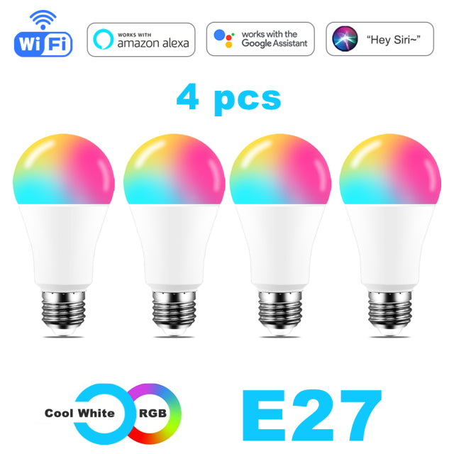 LED Lamp Smart Bulb WiFi Light Alexa Yandex Alice Google Home Assistant Siri Voice Control