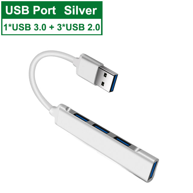 USB C HUB 3.0 3.1 Type C 4 Port Multi Splitter Adapter OTG Accessories