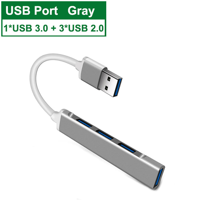 USB C HUB 3.0 3.1 Type C 4 Port Multi Splitter Adapter OTG Accessories