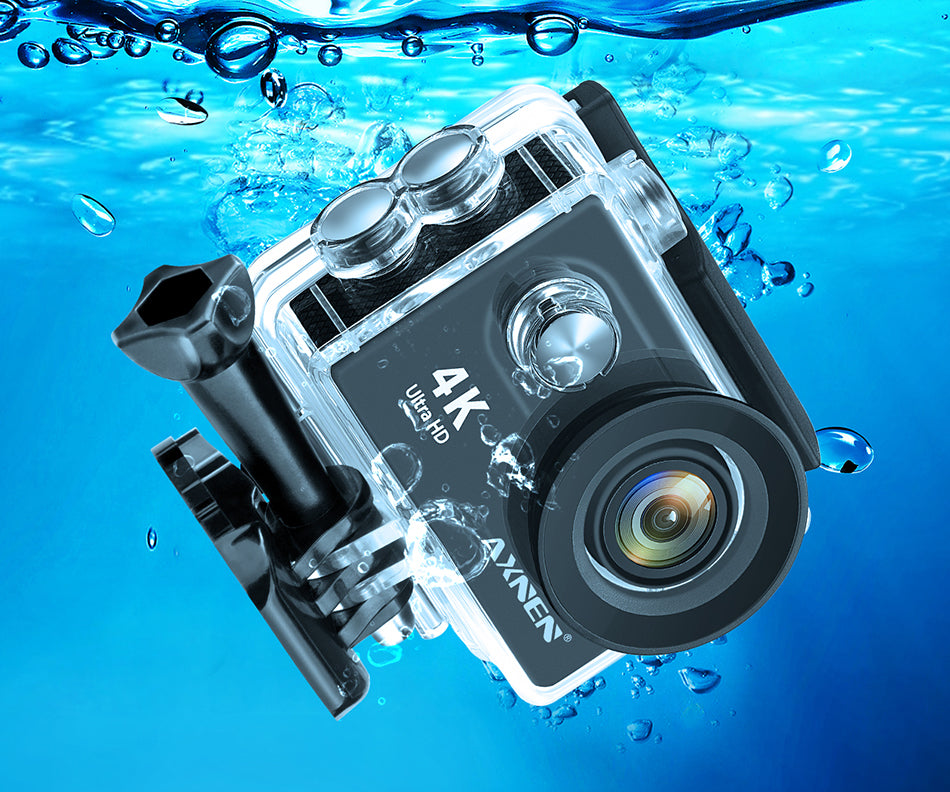 AXNEN Action Camera Ultra HD 4K 60fps WiFi 170D Underwater Waterproof Helmet Video Recording Camera