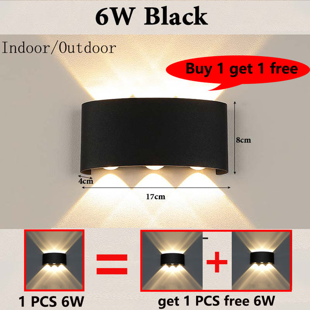 Led Wall Lamp Waterproof Indoor Outdoor Lighting For Home Wall Decor Light