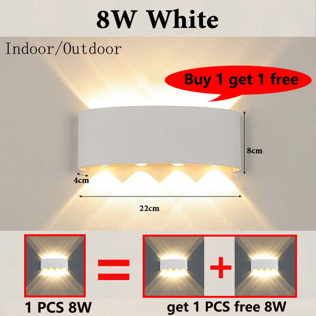 Led Wall Lamp Waterproof Indoor Outdoor Lighting For Home Wall Decor Light