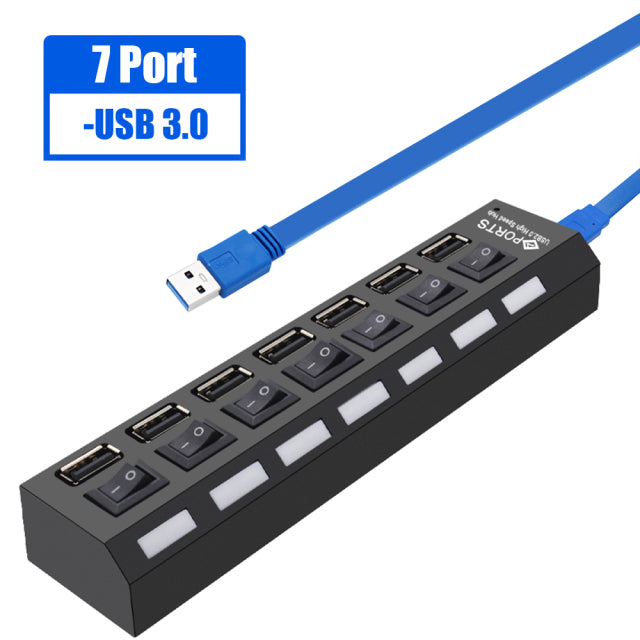 4/7 Ports USB 3.0 Hub For Laptop Adapter USB 2.0 Computer Accessories